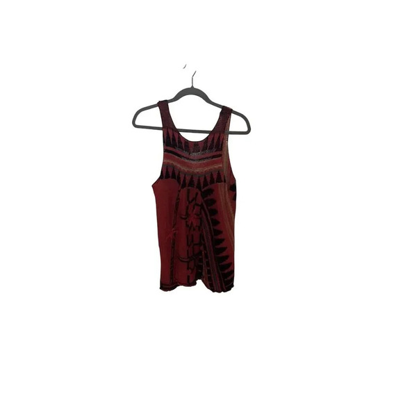 Free People Women's M Sleeveless Geometric Print Tank Top Multicolor - Picture 2 of 4